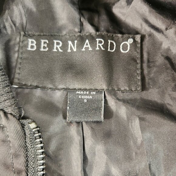 Bernardo Jacket Womens Small Black Bomber Military Full Zip Boho Coat Pockets - Picture 12 of 14